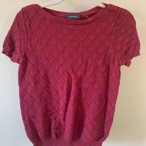 Maroon Burgundy ModCloth Short Sleeve Sweater Size Medium